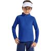 Haloumoning Boys Quarter Zip Sweatshirt Long Sleeve Athletic Pullover for Kids Workout Tops 5-14 Years(Blue)