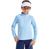 Haloumoning Boys Quarter Zip Sweatshirt Long Sleeve Athletic Pullover for Kids Workout Tops 5-14 Years(Light Blue)