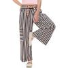 Haloumoning Girls Striped Wide Leg Pants Kids Elastic Loose Palazzo Pants Lounge Trousers with Pockets 5-14 Years(Khaki)