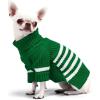 Haloumoning Small Dog Pullover Sweater, Striped Knitted Pet Sweaters for Fall Winter Dog Clothes, Turtleneck Thick Warm Clothes for Small Medium Large Dogs(Dark Green)