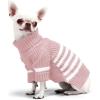 Haloumoning Small Dog Pullover Sweater, Striped Knitted Pet Sweaters for Fall Winter Dog Clothes, Turtleneck Thick Warm Clothes for Small Medium Large Dogs(Pink)