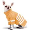Haloumoning Small Dog Pullover Sweater, Striped Knitted Pet Sweaters for Fall Winter Dog Clothes, Turtleneck Thick Warm Clothes for Small Medium Large Dogs(Yellow)