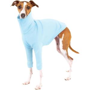 Dog Fleece Sweater Turtleneck Long Sleeve Pullover Sweatshirt Warm Puppy Clothes for Small Medium Dogs(Blue)