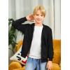 Haloumoning Boys Zip Up Hoodie Sweatshirt Kids Long Sleeve Fleece Sweatshirts with Kangaroo Pockets 5-14 Years(Black)