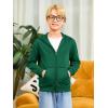 Haloumoning Boys Zip Up Hoodie Sweatshirt Kids Long Sleeve Fleece Sweatshirts with Kangaroo Pockets 5-14 Years(Dark Green)