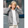 Haloumoning Boys Zip Up Hoodie Sweatshirt Kids Long Sleeve Fleece Sweatshirts with Kangaroo Pockets 5-14 Years(Gray)