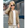 Haloumoning Boys Zip Up Hoodie Sweatshirt Kids Long Sleeve Fleece Sweatshirts with Kangaroo Pockets 5-14 Years(Khaki)