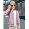 Haloumoning Boys Zip Up Hoodie Sweatshirt Kids Long Sleeve Fleece Sweatshirts with Kangaroo Pockets 5-14 Years(Light Pink)