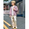 Haloumoning Boys Zip Up Hoodie Sweatshirt Kids Long Sleeve Fleece Sweatshirts with Kangaroo Pockets 5-14 Years(Light Pink)