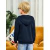Haloumoning Boys Zip Up Hoodie Sweatshirt Kids Long Sleeve Fleece Sweatshirts with Kangaroo Pockets 5-14 Years(Navy Blue)