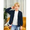 Haloumoning Boys Zip Up Hoodie Sweatshirt Kids Long Sleeve Fleece Sweatshirts with Kangaroo Pockets 5-14 Years(Navy Blue)