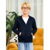 Haloumoning Boys Zip Up Hoodie Sweatshirt Kids Long Sleeve Fleece Sweatshirts with Kangaroo Pockets 5-14 Years(Navy Blue)
