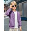 Haloumoning Boys Zip Up Hoodie Sweatshirt Kids Long Sleeve Fleece Sweatshirts with Kangaroo Pockets 5-14 Years(Purple)