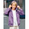 Haloumoning Boys Zip Up Hoodie Sweatshirt Kids Long Sleeve Fleece Sweatshirts with Kangaroo Pockets 5-14 Years(Purple)