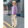 Haloumoning Boys Zip Up Hoodie Sweatshirt Kids Long Sleeve Fleece Sweatshirts with Kangaroo Pockets 5-14 Years(Purple)