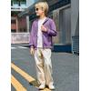 Haloumoning Boys Zip Up Hoodie Sweatshirt Kids Long Sleeve Fleece Sweatshirts with Kangaroo Pockets 5-14 Years(Purple)