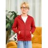 Haloumoning Boys Zip Up Hoodie Sweatshirt Kids Long Sleeve Fleece Sweatshirts with Kangaroo Pockets 5-14 Years(Red)