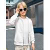 Haloumoning Boys Zip Up Hoodie Sweatshirt Kids Long Sleeve Fleece Sweatshirts with Kangaroo Pockets 5-14 Years(White)