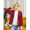 Haloumoning Boys Zip Up Hoodie Sweatshirt Kids Long Sleeve Fleece Sweatshirts with Kangaroo Pockets 5-14 Years(Wine Red)