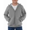 Haloumoning Boys Zip Up Hoodie Sweatshirt Kids Long Sleeve Fleece Sweatshirts with Kangaroo Pockets 5-14 Years(Gray)