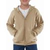 Haloumoning Boys Zip Up Hoodie Sweatshirt Kids Long Sleeve Fleece Sweatshirts with Kangaroo Pockets 5-14 Years(Khaki)
