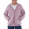 Haloumoning Boys Zip Up Hoodie Sweatshirt Kids Long Sleeve Fleece Sweatshirts with Kangaroo Pockets 5-14 Years(Light Pink)