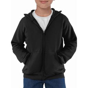 Haloumoning Boys Zip Up Hoodie Sweatshirt Kids Long Sleeve Fleece Sweatshirts with Kangaroo Pockets 5-14 Years(Black)