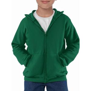 Haloumoning Boys Zip Up Hoodie Sweatshirt Kids Long Sleeve Fleece Sweatshirts with Kangaroo Pockets 5-14 Years(Dark Green)