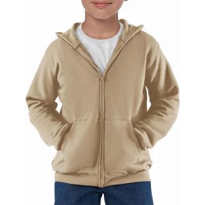 Haloumoning Boys Zip Up Hoodie Sweatshirt Kids Long Sleeve Fleece Sweatshirts with Kangaroo Pockets 5-14 Years(Khaki)