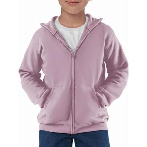 Haloumoning Boys Zip Up Hoodie Sweatshirt Kids Long Sleeve Fleece Sweatshirts with Kangaroo Pockets 5-14 Years(Light Pink)