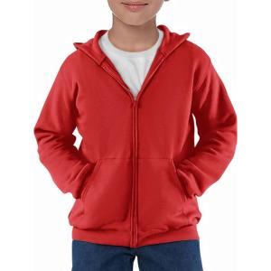 Haloumoning Boys Zip Up Hoodie Sweatshirt Kids Long Sleeve Fleece Sweatshirts with Kangaroo Pockets 5-14 Years(Red)