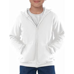Haloumoning Boys Zip Up Hoodie Sweatshirt Kids Long Sleeve Fleece Sweatshirts with Kangaroo Pockets 5-14 Years(White)