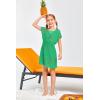 Haloumoning Girls Crochet Swim Beach Cover Up Kids Fashion Button Short Sleeve Swimsuits Cover Ups 5-14 Years(Mint Green)