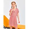 Haloumoning Girls Crochet Swim Beach Cover Up Kids Fashion Button Short Sleeve Swimsuits Cover Ups 5-14 Years(Watermelon Red)