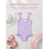 Haloumoning Toddler Baby Girl One Piece Swimsuit Kids Daisy Swimwear Summer Beach Bathing Suit 9M-8Y(Purple)