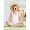 Haloumoning Toddler Baby Girl One Piece Swimsuit Kids Daisy Swimwear Summer Beach Bathing Suit 9M-8Y(White)