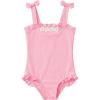 Haloumoning Toddler Baby Girl One Piece Swimsuit Kids Daisy Swimwear Summer Beach Bathing Suit 9M-8Y(Pink)