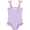 Haloumoning Toddler Baby Girl One Piece Swimsuit Kids Daisy Swimwear Summer Beach Bathing Suit 9M-8Y(Purple)