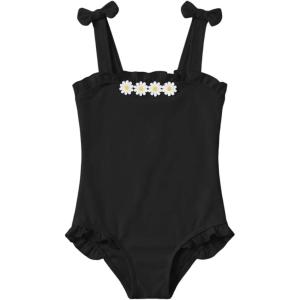 Haloumoning Toddler Baby Girl One Piece Swimsuit Kids Daisy Swimwear Summer Beach Bathing Suit 9M-8Y(Black)