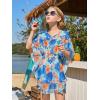 Haloumoning Girls Chiffon Swim Beach Cover Up Kids Cute Elastic Waist Printed Bathing Suit Coverups 5-14 Years(Light Green)
