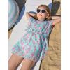 Haloumoning Girls Chiffon Swim Beach Cover Up Kids Cute Elastic Waist Printed Bathing Suit Coverups 5-14 Years(Mint Green)