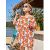 Haloumoning Girls Chiffon Swim Beach Cover Up Kids Cute Elastic Waist Printed Bathing Suit Coverups 5-14 Years(Orange)