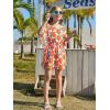 Haloumoning Girls Chiffon Swim Beach Cover Up Kids Cute Elastic Waist Printed Bathing Suit Coverups 5-14 Years(Orange)
