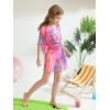 Haloumoning Girls Chiffon Swim Beach Cover Up Kids Cute Elastic Waist Printed Bathing Suit Coverups 5-14 Years(Purple)