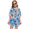 Haloumoning Girls Chiffon Swim Beach Cover Up Kids Cute Elastic Waist Printed Bathing Suit Coverups 5-14 Years(Light Green)
