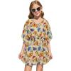 Haloumoning Girls Chiffon Swim Beach Cover Up Kids Cute Elastic Waist Printed Bathing Suit Coverups 5-14 Years(Yellow)
