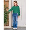 Haloumoning Girls Cute Daisy Pinted Cropped Sweatshirt Kids Long Sleeve Crop Tops Fall Fashion Shirts(Z2- Green)