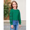 Haloumoning Girls Cute Daisy Pinted Cropped Sweatshirt Kids Long Sleeve Crop Tops Fall Fashion Shirts(Z2- Green)