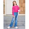 Haloumoning Girls Cute Daisy Pinted Cropped Sweatshirt Kids Long Sleeve Crop Tops Fall Fashion Shirts(Z2- Hot Pink)
