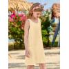 Haloumoning Girls Eyelet Swimsuit Cover Up Kids Casual Sleeveless Summer Beach Dress Coverups with Pockets 5-14 Years(Khaki)
